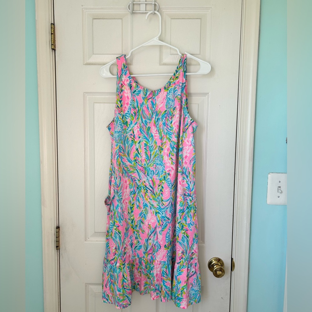 Lilly Pulitzer Pink and Blue Tropical Dress